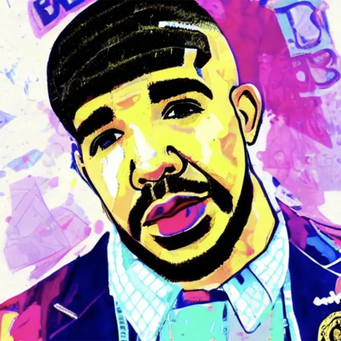 Drake in the style of Banksy     18